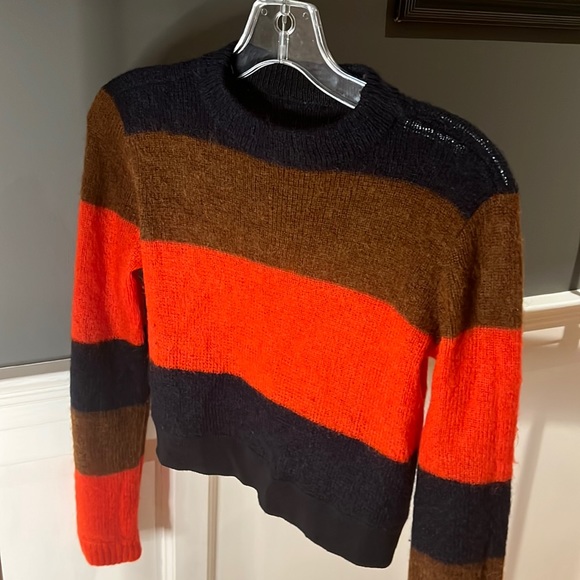 Rag & Bone Navy Brown & Red Alpaca Sweater - Picture 3 of 7